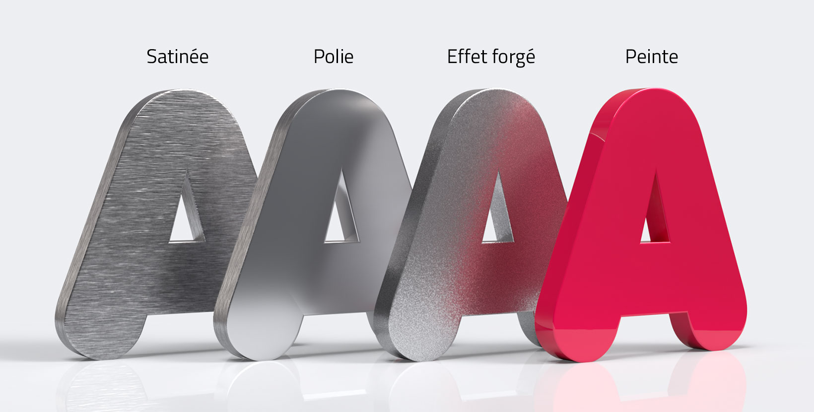 lettre aluminium finition